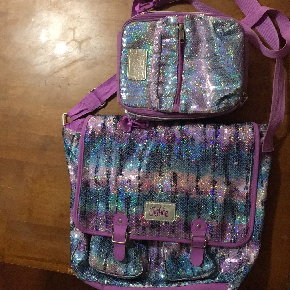 Justice Sequin Book bag & lunch bag. - Picture 7 of 8